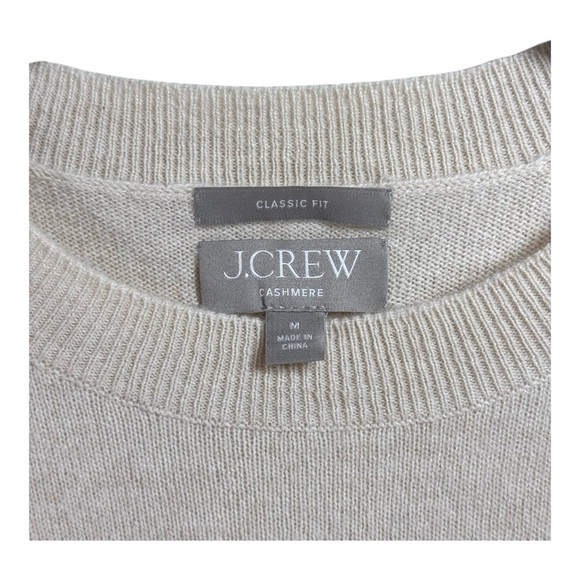 J. Crew Cashmere classic-fit crewneck sweater in Natural - Picture 3 of 7